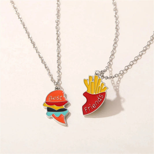 Burger & fries bestfriends necklaces