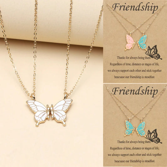 Butterfly couples necklaces