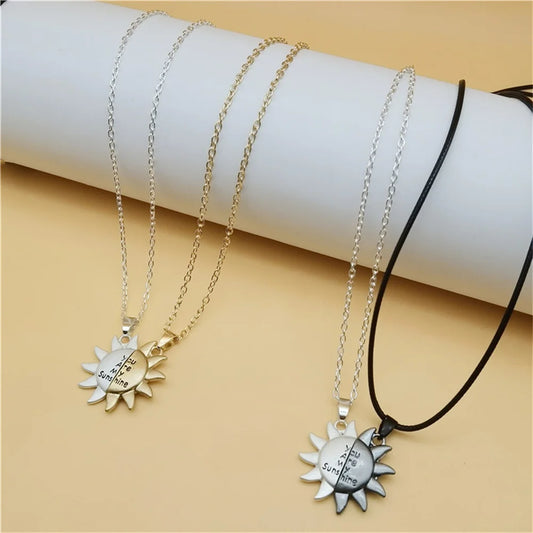 Sun "you are my sunshine" couples necklaces