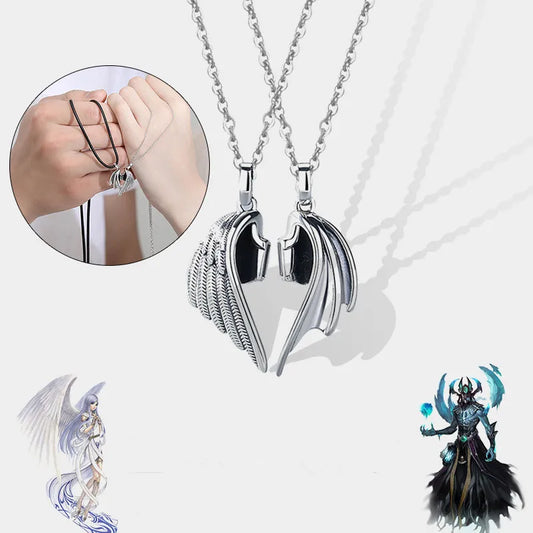 Angel and demonds wings necklaces