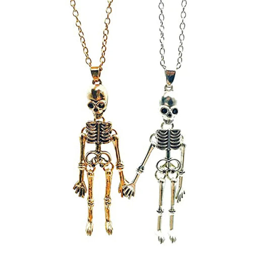 Skeleton minimalist couple necklaces